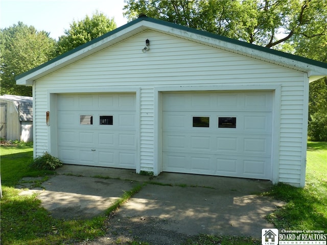 view of garage