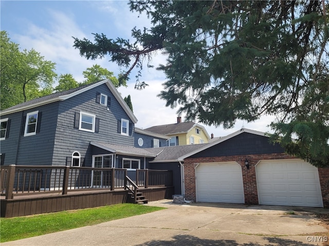 view of front of home with a garage