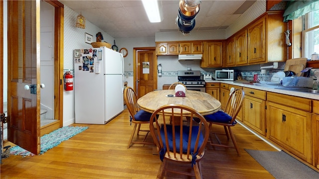 kitchen featuring light wood-type flooring and stainless steel appliances