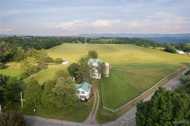 bird's eye view with a rural view