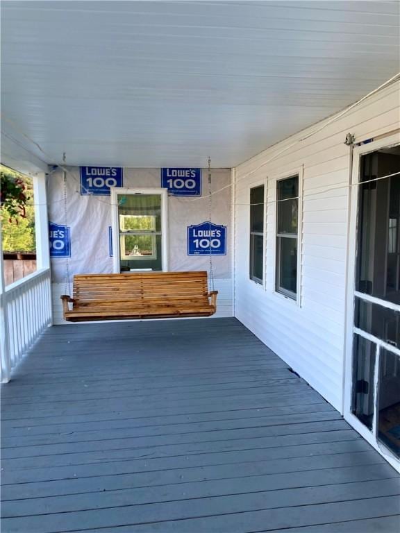 deck with covered porch