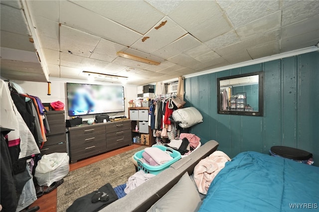 bedroom featuring dark hardwood / wood-style floors