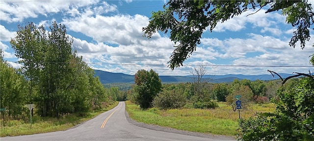 view of street with a mountain view