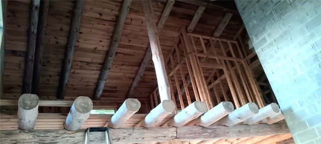 view of unfinished attic