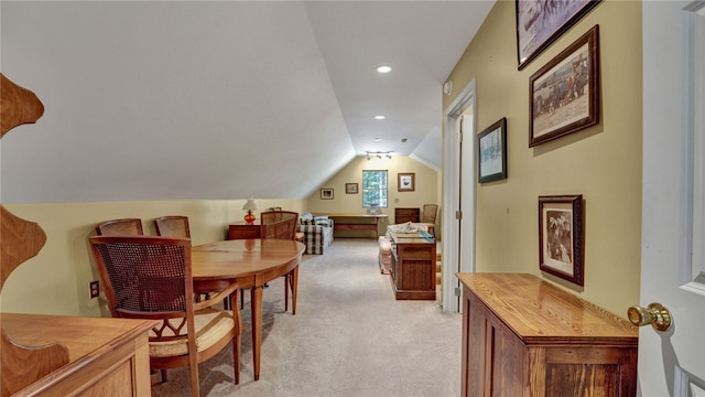 interior space with vaulted ceiling