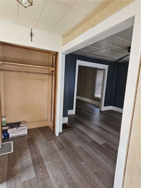 hall featuring dark hardwood / wood-style floors