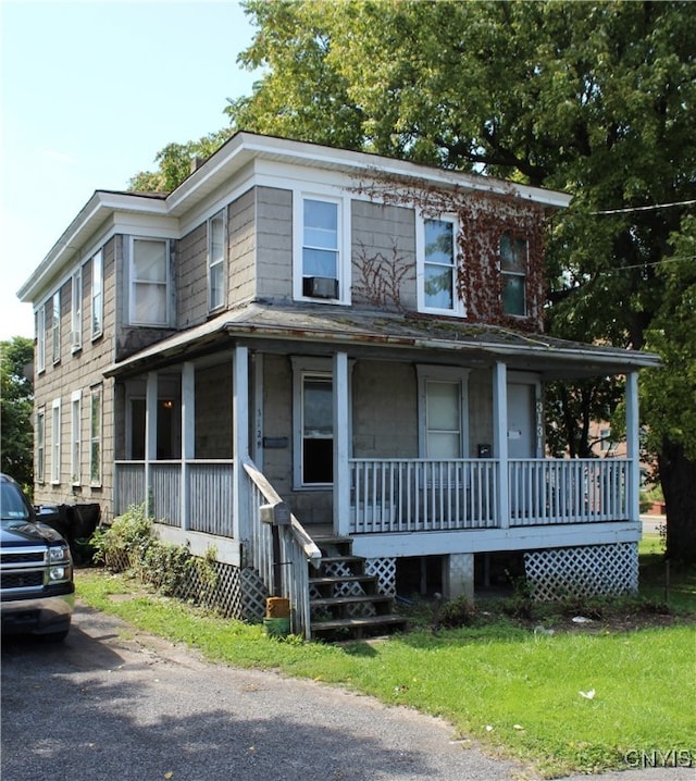 view of front of property with covered porch