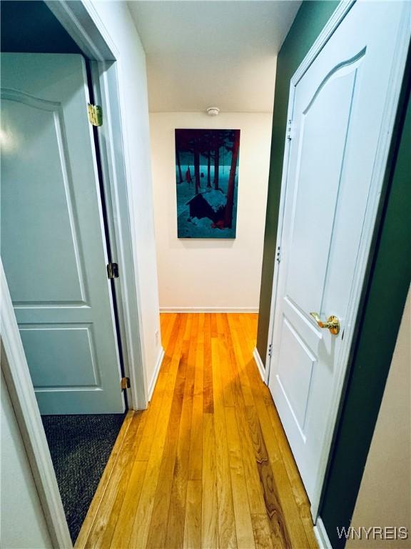 hall featuring light hardwood / wood-style flooring