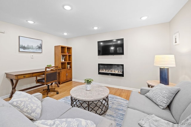 living room featuring light hardwood / wood-style floors