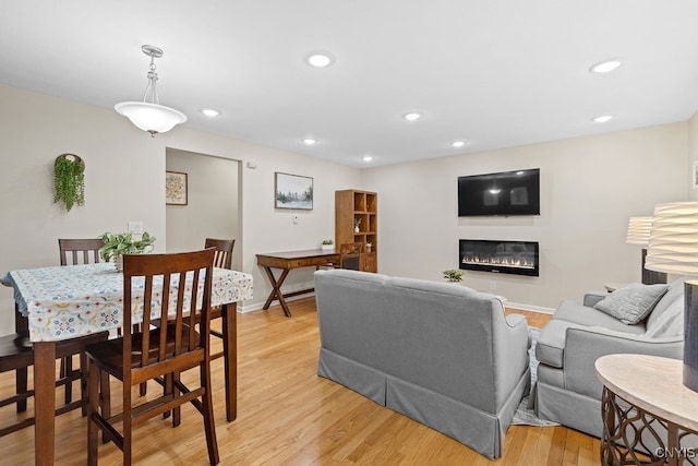 living room featuring light hardwood / wood-style floors