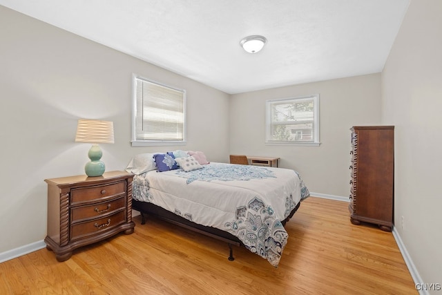 bedroom featuring light hardwood / wood-style floors