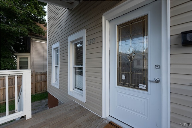 view of doorway to property