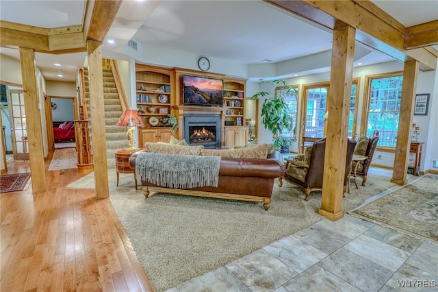 living room featuring hardwood / wood-style floors