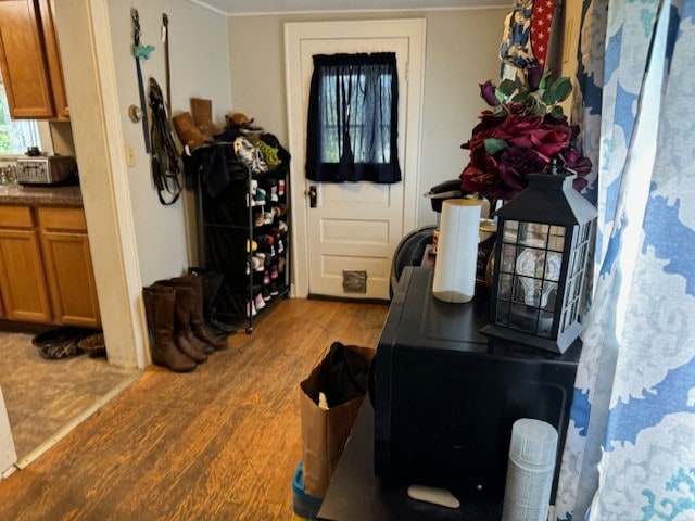 interior space featuring wood-type flooring