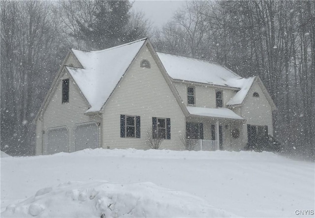 exterior space featuring a garage