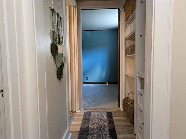 hall featuring light wood-type flooring