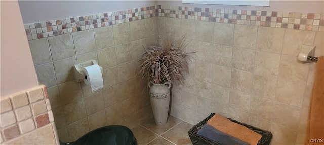 bathroom with tile patterned flooring