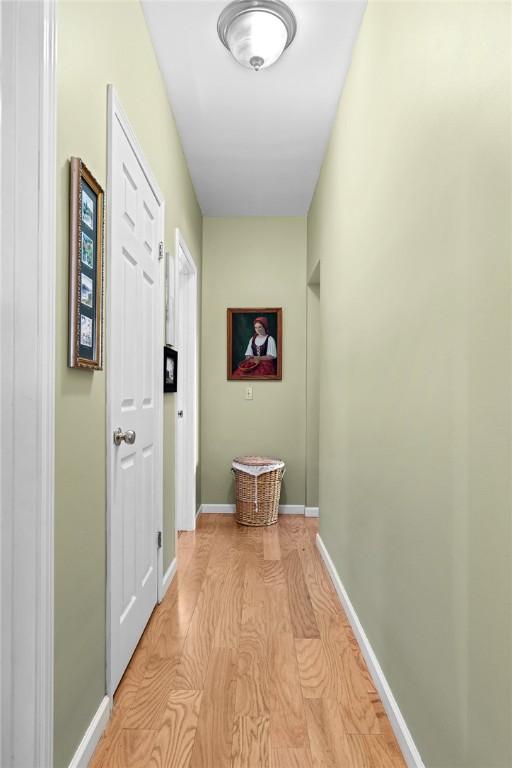 hall featuring light hardwood / wood-style flooring