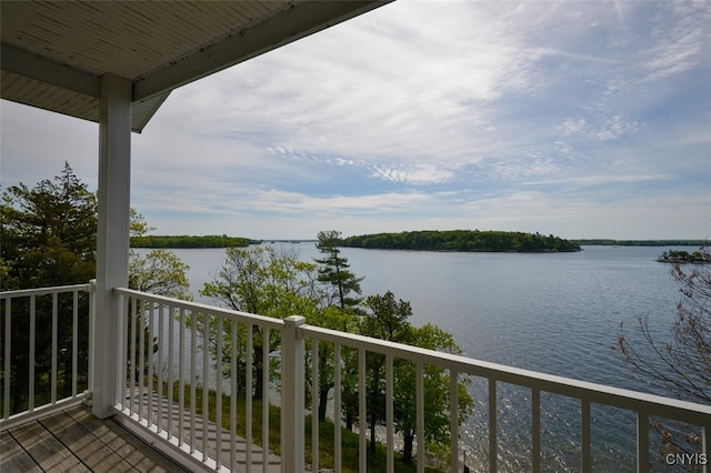 balcony with a water view