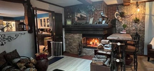 sitting room featuring hardwood / wood-style floors