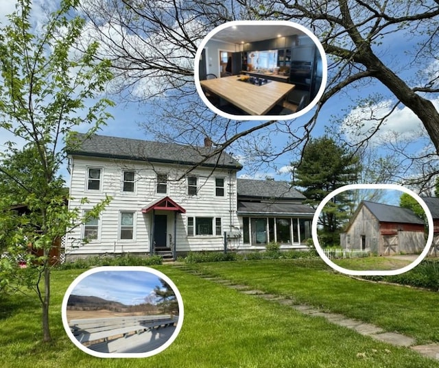 exterior space with a yard and an outdoor structure