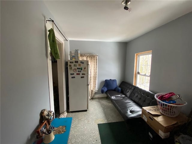 view of carpeted living area