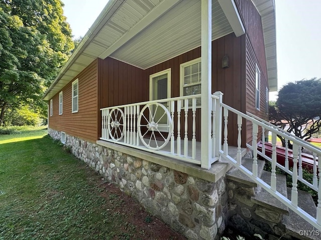 view of home's exterior featuring a porch