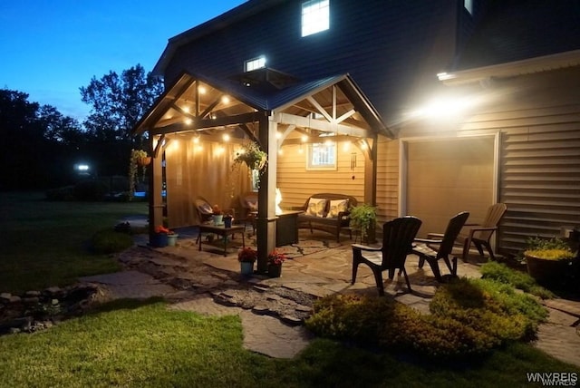 view of patio featuring outdoor lounge area