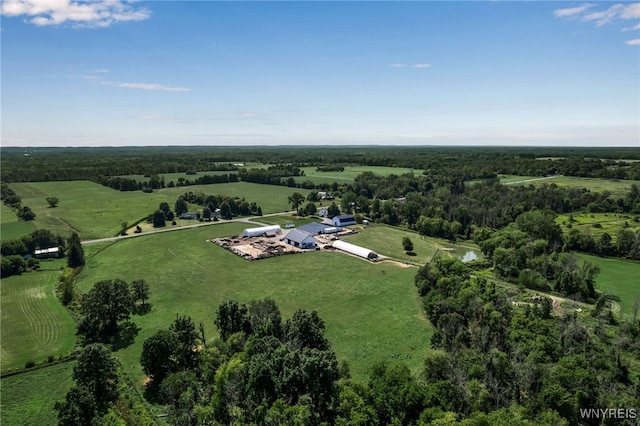 drone / aerial view with a rural view