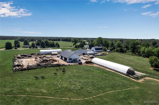 bird's eye view with a rural view