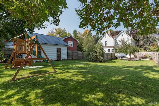 view of yard featuring a playground