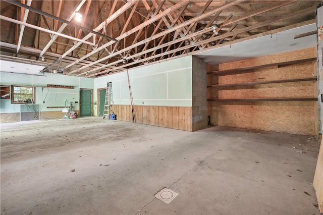 interior space with concrete floors and a garage