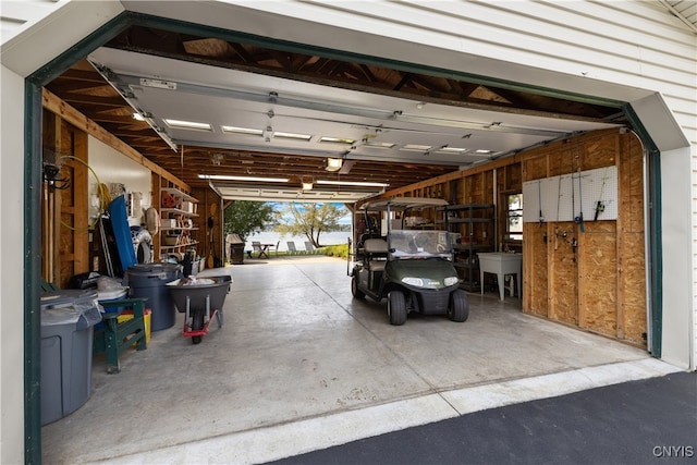 view of garage