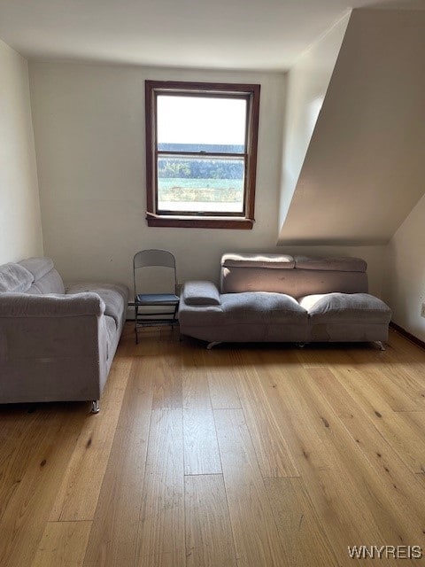 bedroom with light wood-type flooring