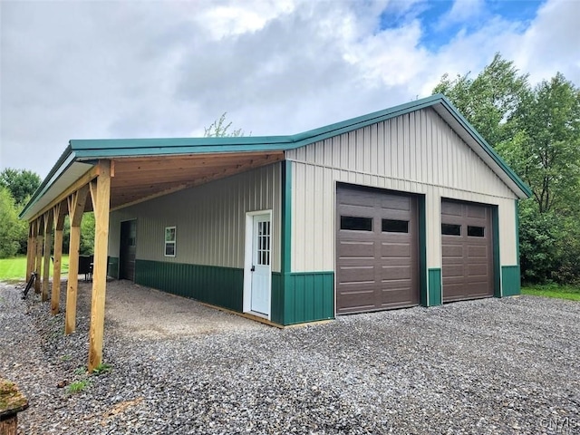 garage with a carport