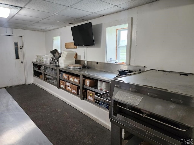 kitchen with a paneled ceiling