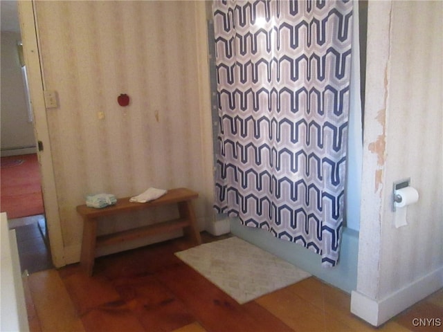 bathroom with tile patterned flooring