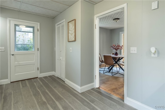 foyer entrance featuring hardwood / wood-style flooring