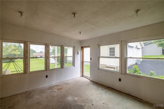 view of unfurnished sunroom