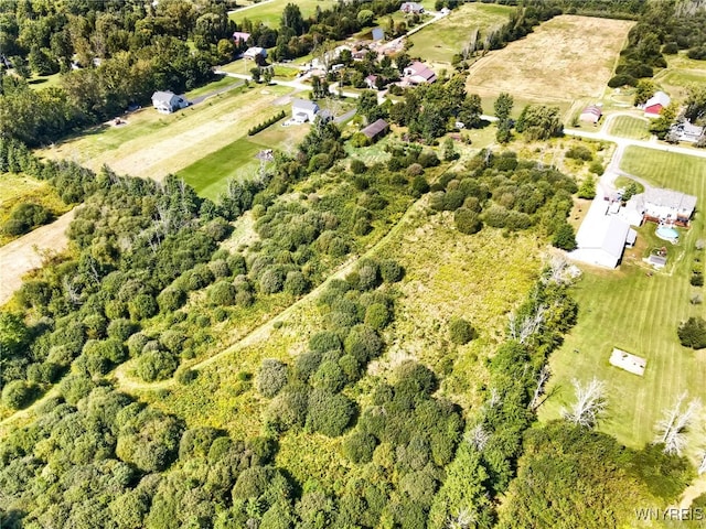 aerial view with a rural view