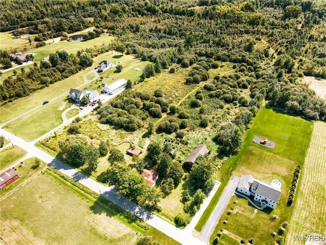 aerial view featuring a rural view