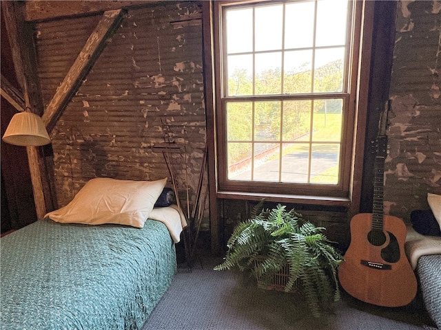 carpeted bedroom with multiple windows