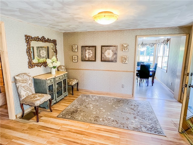 interior space with hardwood / wood-style floors