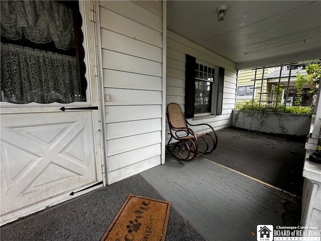 exterior space with covered porch