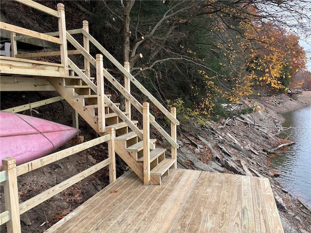 8578 County Road 49, Rushford, NY 14717 - staircase with a water view