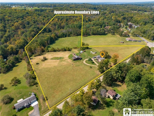 bird's eye view featuring a rural view