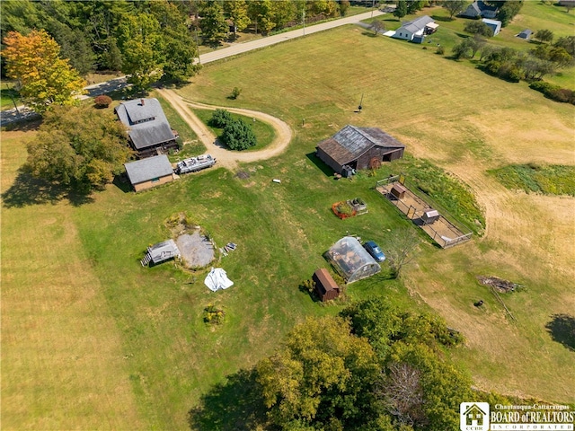 aerial view with a rural view