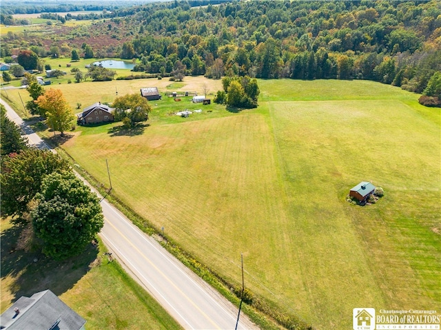 aerial view with a rural view