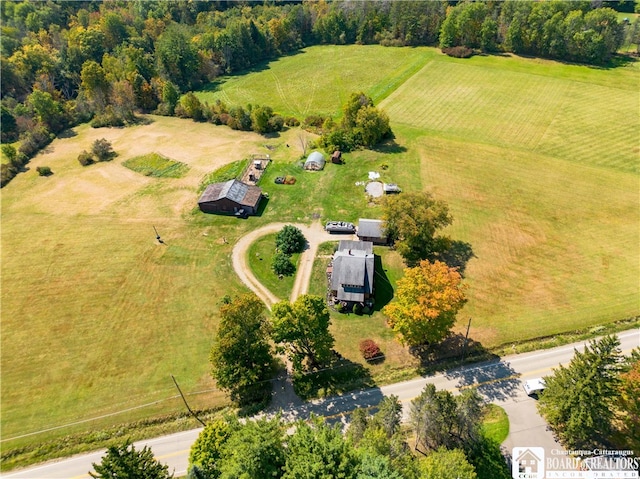 drone / aerial view featuring a rural view