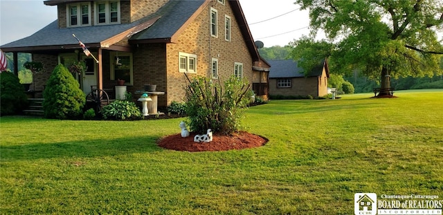 exterior space with a lawn